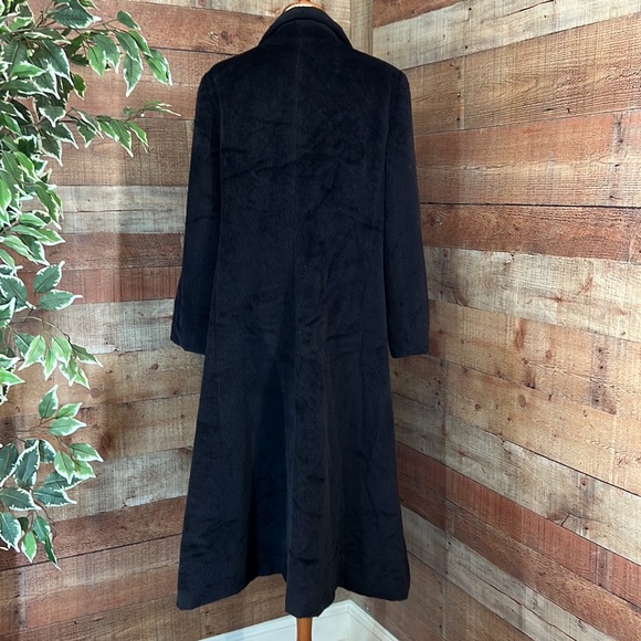CINZIA ROCCA Black 4 Button Front Baby Llama Wool Over Top Coat Size 12 - Picture 9 of 16